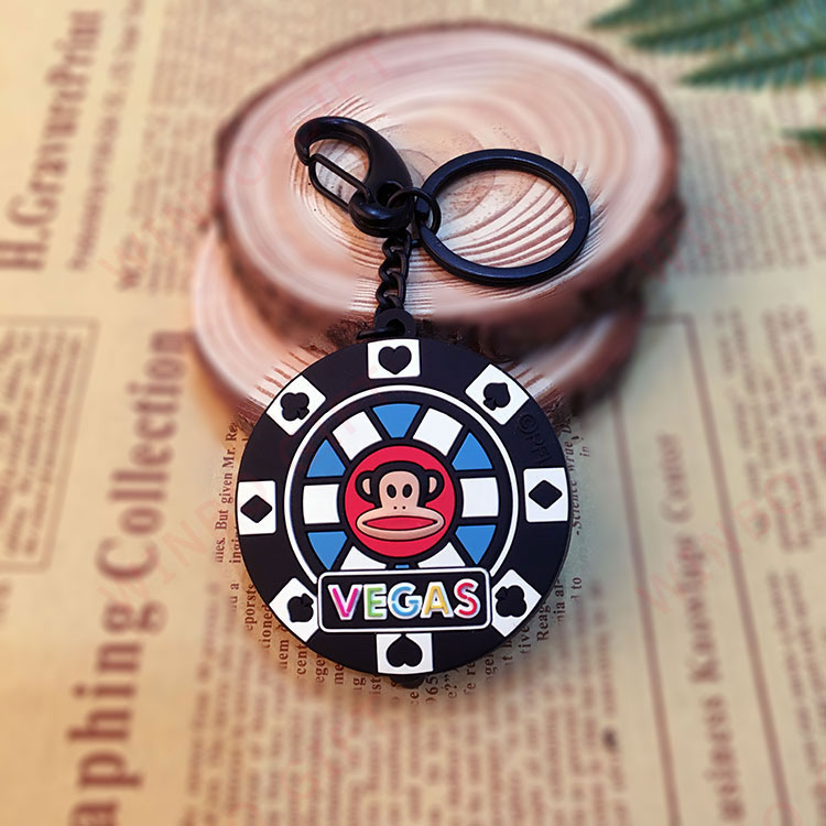 大嘴猴軟膠LED鑰匙扣