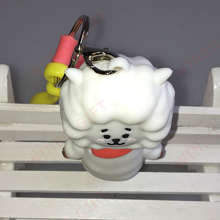 卡通動(dòng)物羊立體鑰匙扣頭部